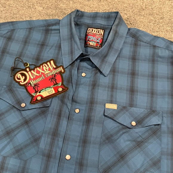 Dixxon Flannel Company Other - Dixxon Flannel Co 1962 VW Bug Bamboo Short Sleeve Pearl Snap Shirt Mens 4X Blue